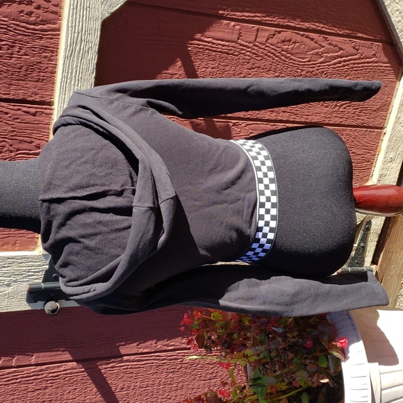 Divided Black Cropped Hoody - Picture 3 of 4